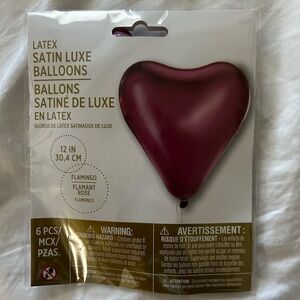 Flamingo Heart Balloons - 6 Pack